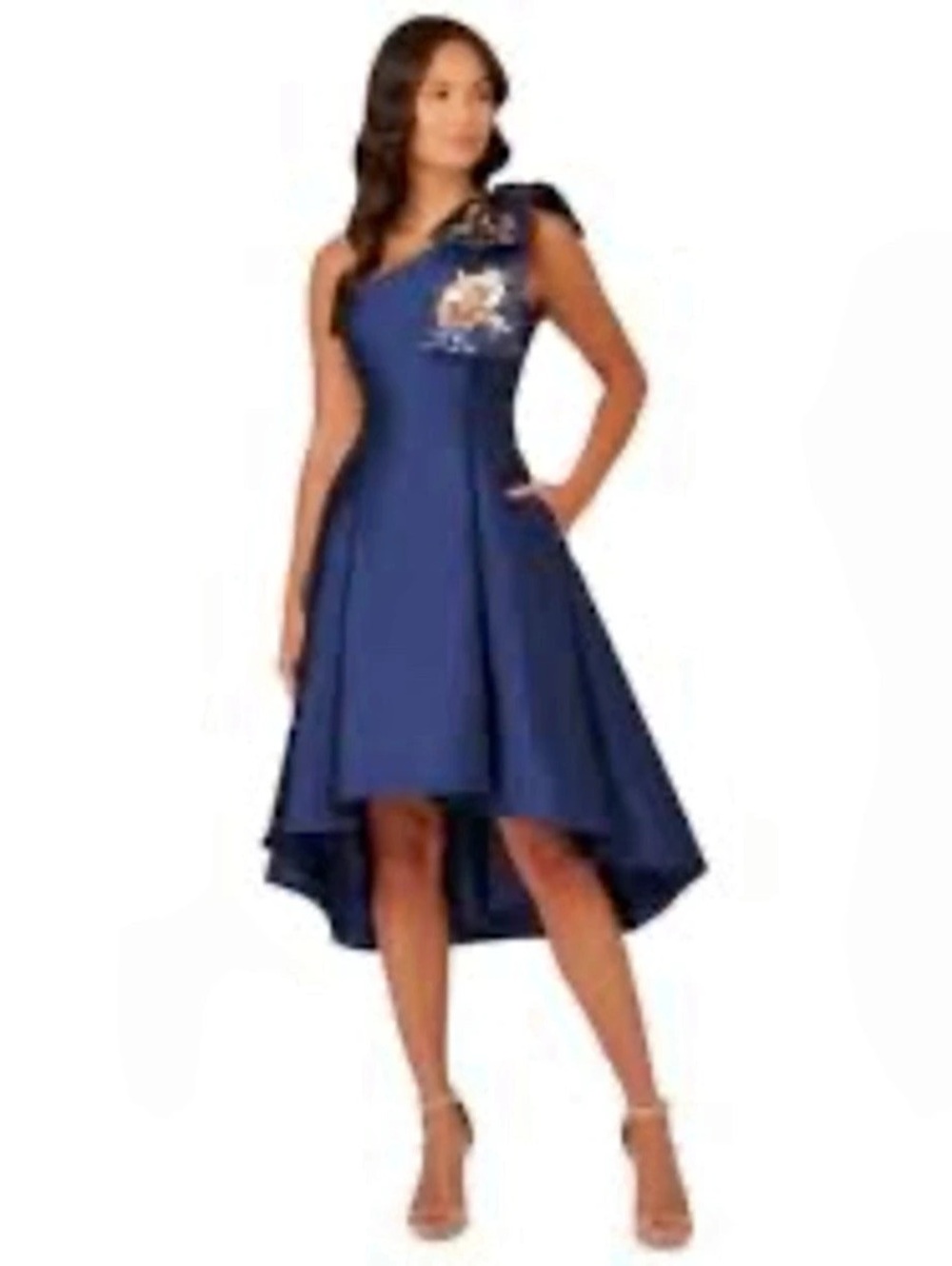 Blue High-Low Cocktail Dress - Picture 2 of 4